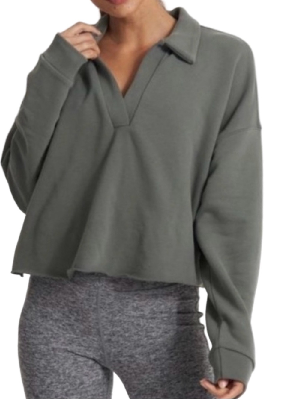 Vuori Crop Polo Sweatshirt Size Large